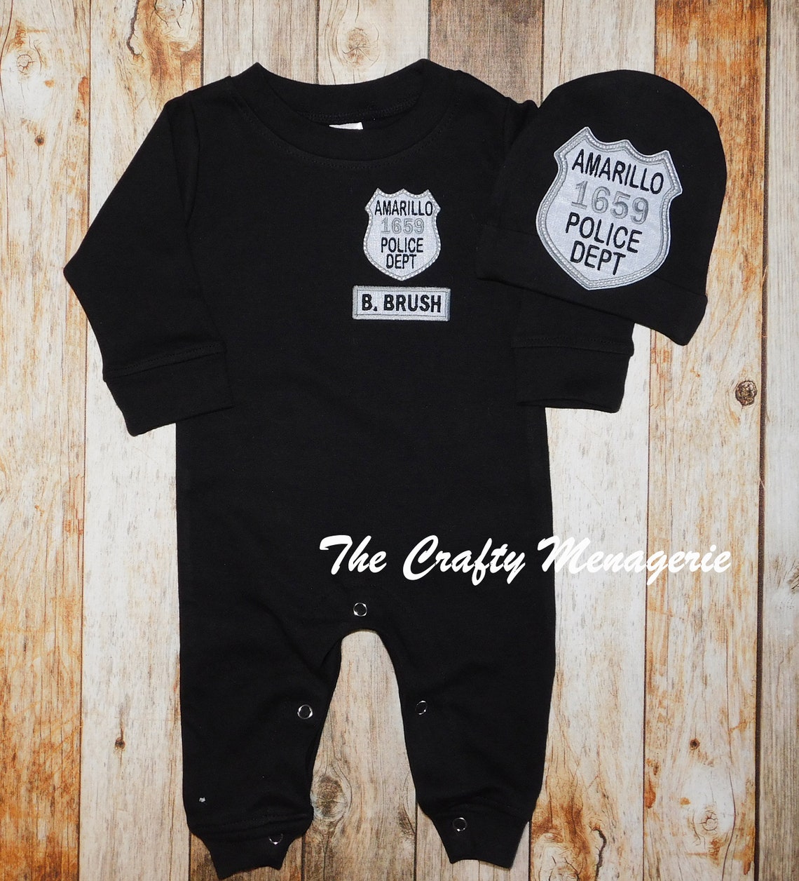Baby Boy Police Outfit Boy Officer Romper Personalized Boy Etsy
