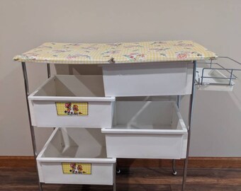 antique white changing table