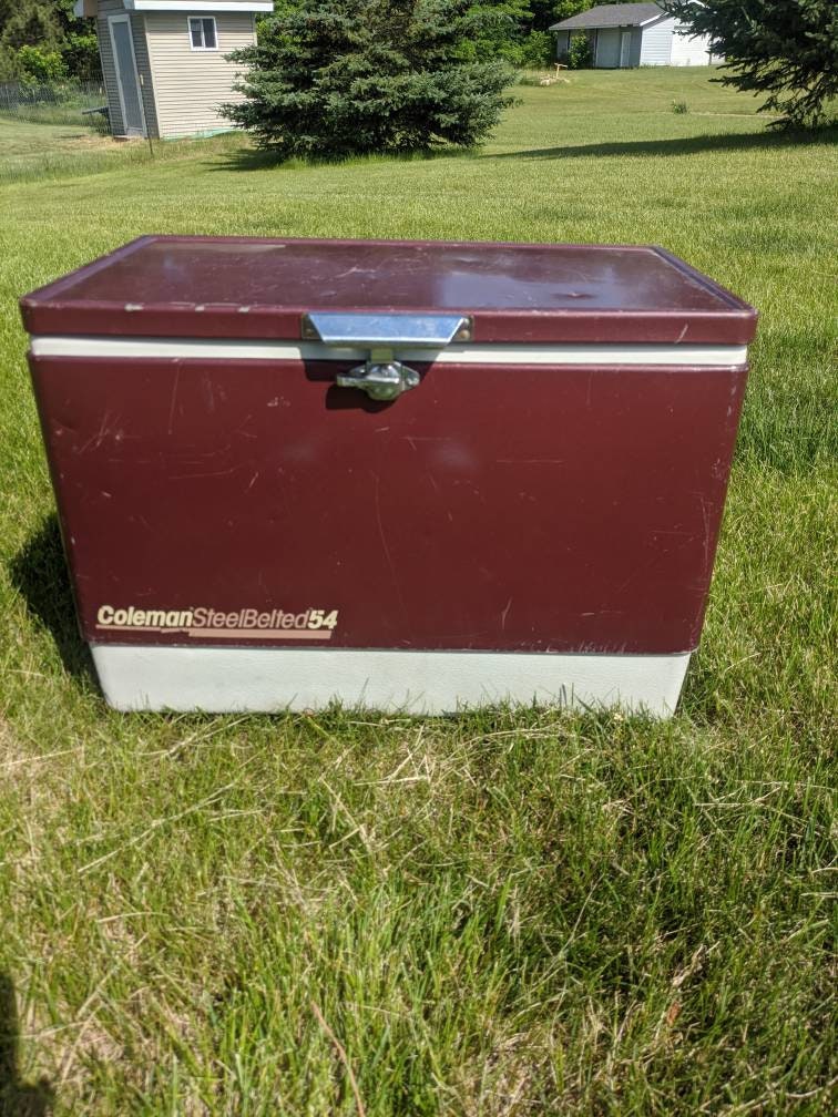 Coleman Steelbelted 54 Cooler Maroon Cooler Retro Camping Storage