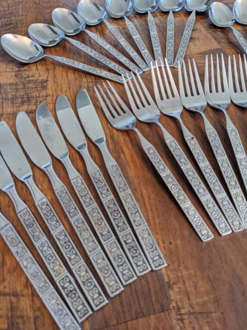 Oxford Hall Flatware Set Kitchen Silverware Set Etsy