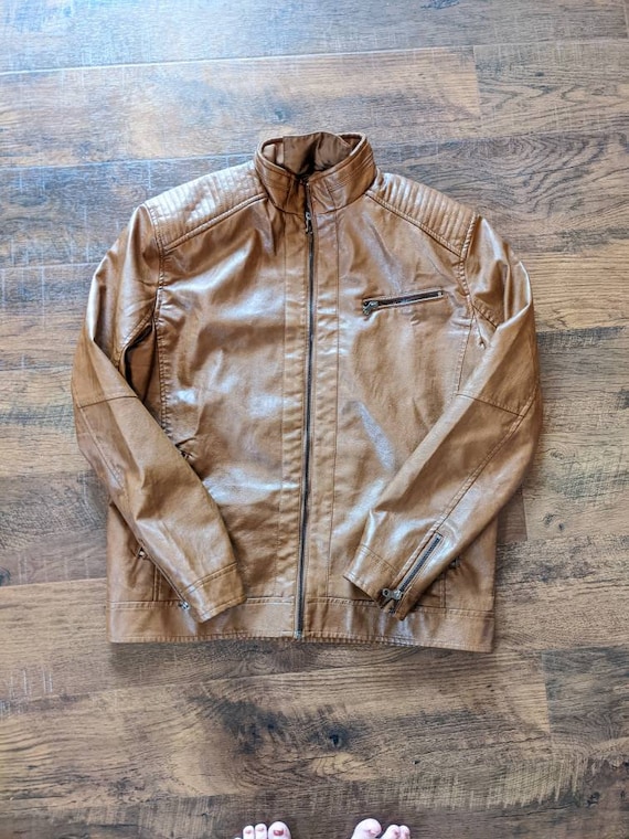 Brown Leather Jacket Motorcycle Jacket Extra Large