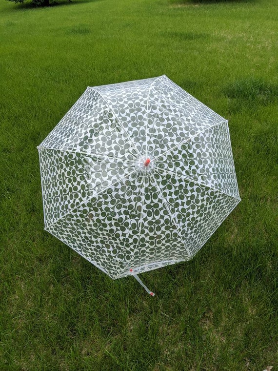 Coach Umbrella Coach Signature C Silver Clear Umbr