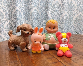Squeaky Toys 1977 the First Years Ashland Rubber Products Squeaky Toys Bunny You Dog Toy Bear Toy Union Doll Squeaky