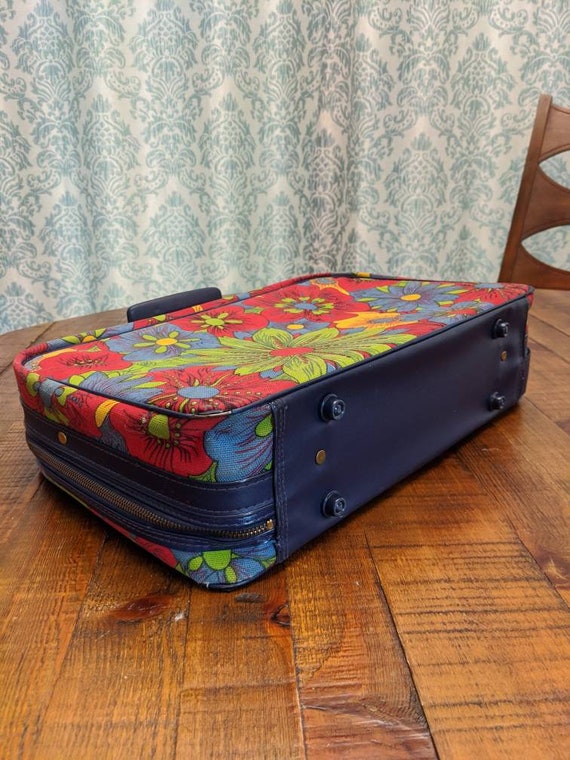 Floral Suitcase Retro Luggage Kitschy Floral Lugg… - image 2