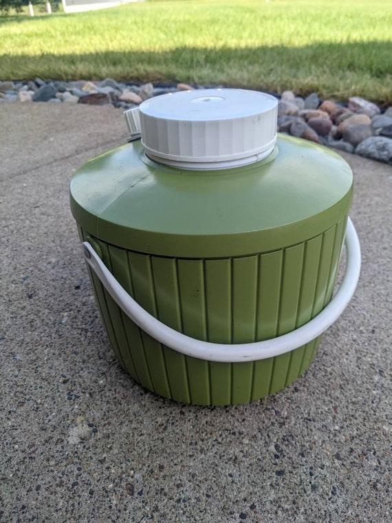 Green and White Vintage Thermos Water Cooler Vintage Camping Gear Camping  Decor Vintage Coleman Jug Coleman Cooler Camping Cooler 