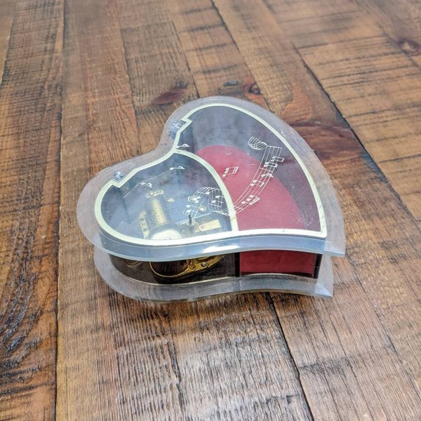 Laurel Heart Music Box Acrylic Music Storage Box Valentine Decor Music Notes Japan Collectible Gift Boxes Love Gifts