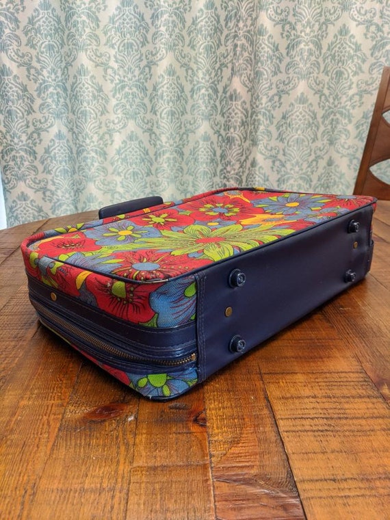 Floral Suitcase Retro Luggage Kitschy Floral Lugg… - image 5