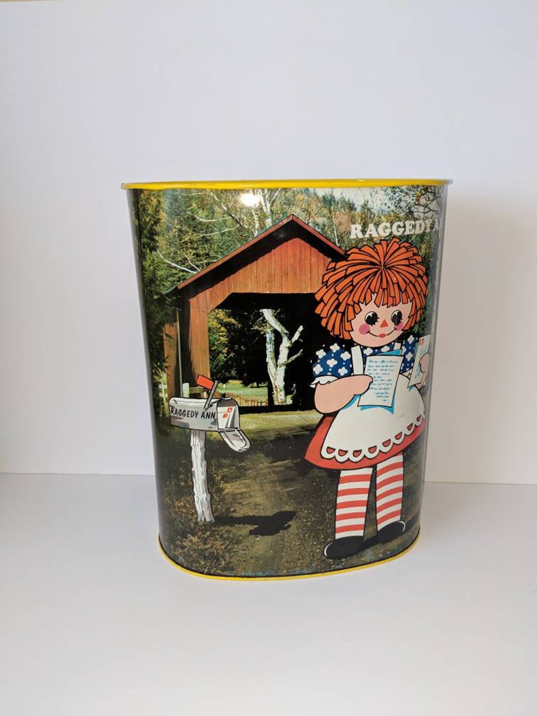 Raggedy Ann Garbage Can Raggedy Andy Pale Trash Can Kids Room Nursery