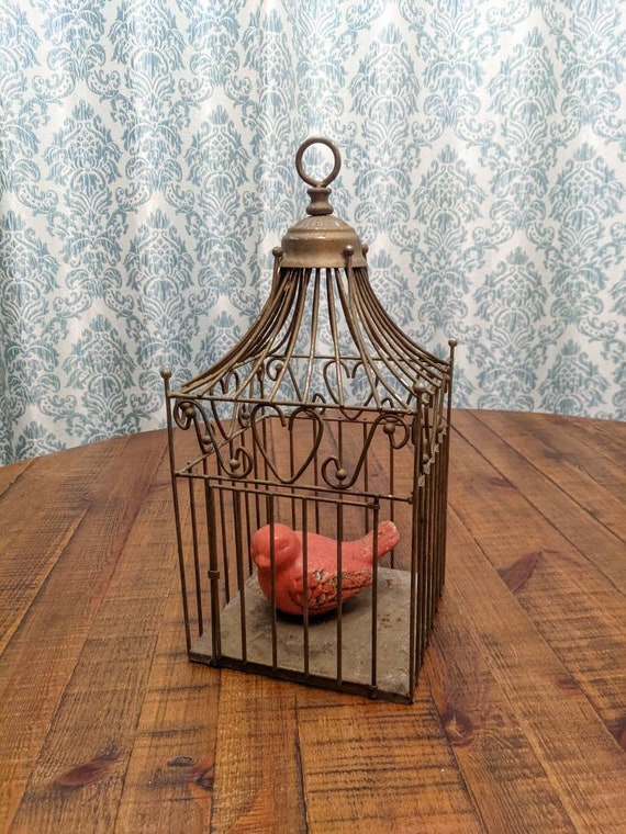 Metal Bird Cage Metal Candle Holder With Bird French Style French