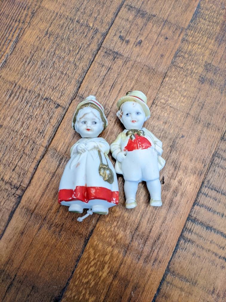 SALE Vintage Doll Bisque Doll Mischievous Boy Doll Painted