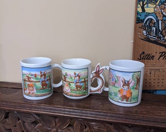 Easter Mugs Bunny Mugs Easter Serving Rabbit Cups Peter Cottontail Spring Coffee Cups Bunny Handle Kids Cups Kids Mugs Easter Decor