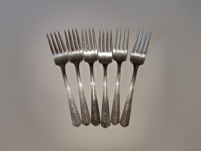 Set of Six Forks American Silver Company Vintage Flatware MCM Etsy