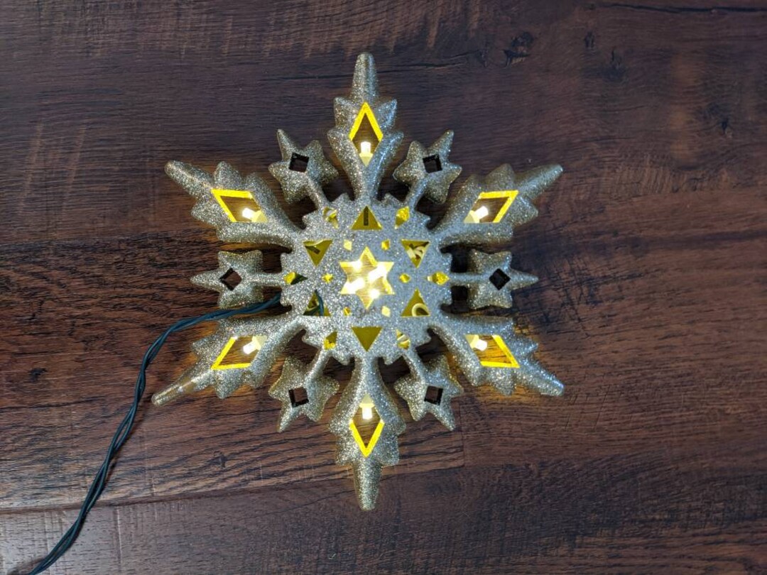 Vintage Gold Star Tree Topper Light Star Vintage Tree Star Holiday