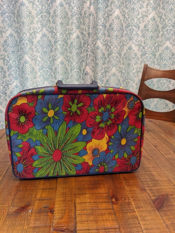 Floral Suitcase Retro Luggage Kitschy Floral Lugg… - image 6