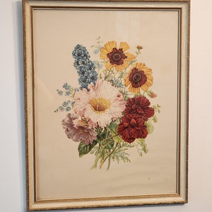 Vintage Botanical Hanging Framed Floral Wall Decor Cottage Wall Decor ...