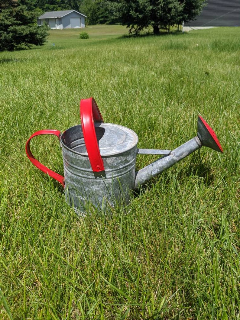 Metal Watering Can Garden Decor Garden Art Lawnware Yard Art Etsy