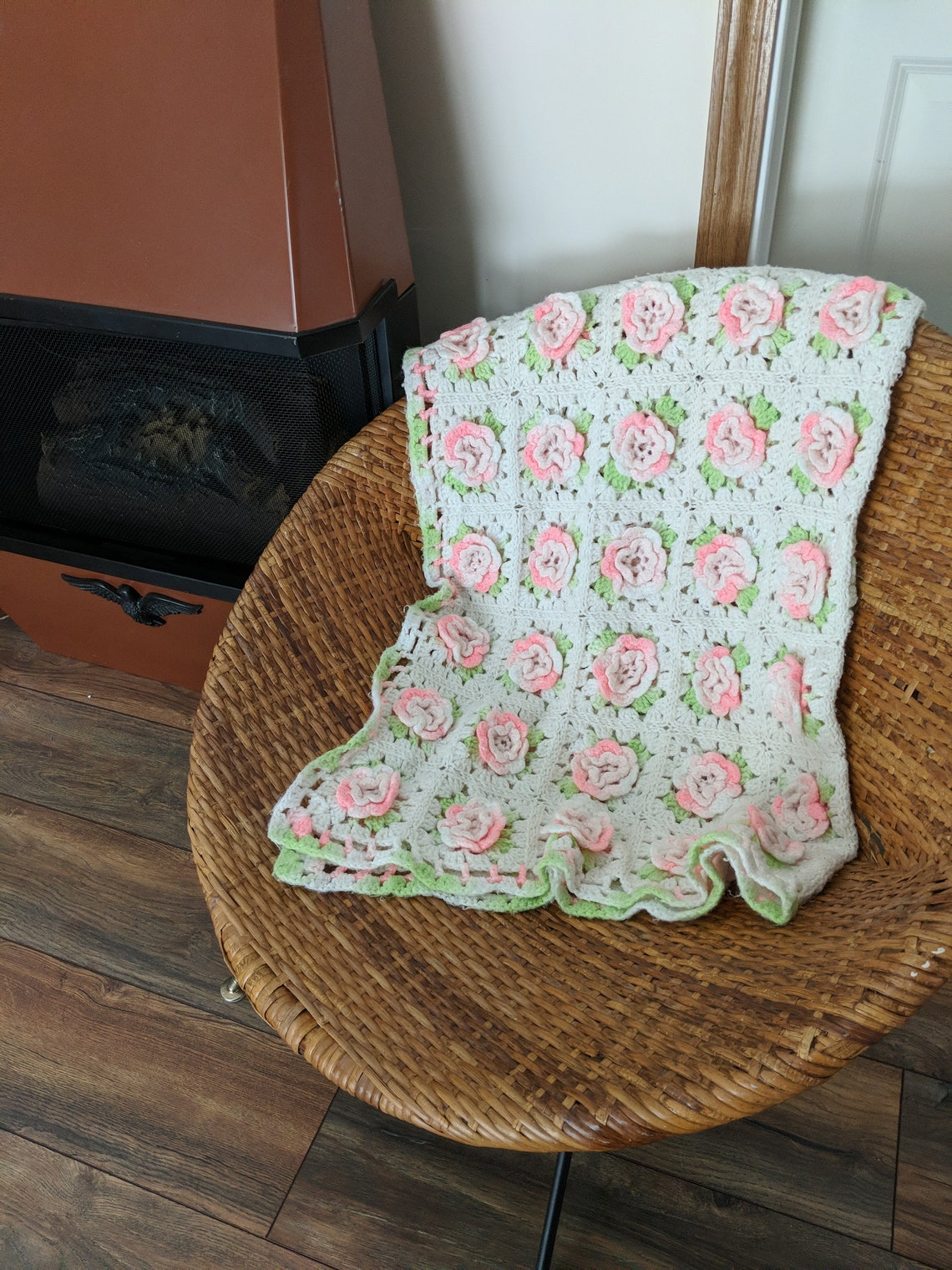 Vintage Knit Blanket Nursery Blanket Baby Blanket Vintage Etsy