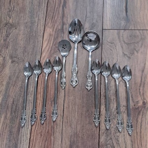 Elegant Flatware Spoon Set Silverware Set Stainless Flatware With Holes In The Handles Royal Flatware Unique Pattern