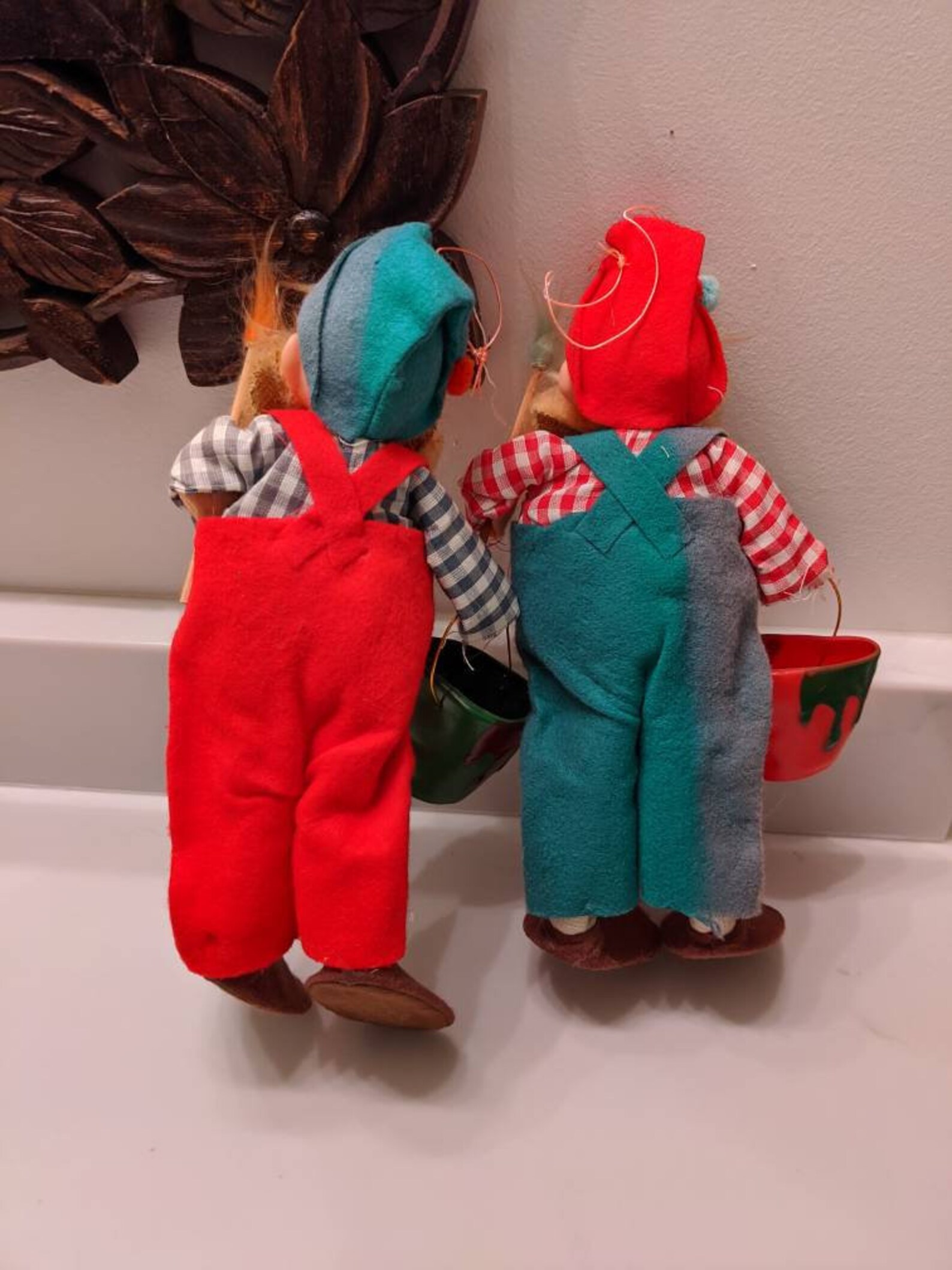 Soft Body Elf Painting Elf Ornaments Kitschy Christmas Decor Etsy