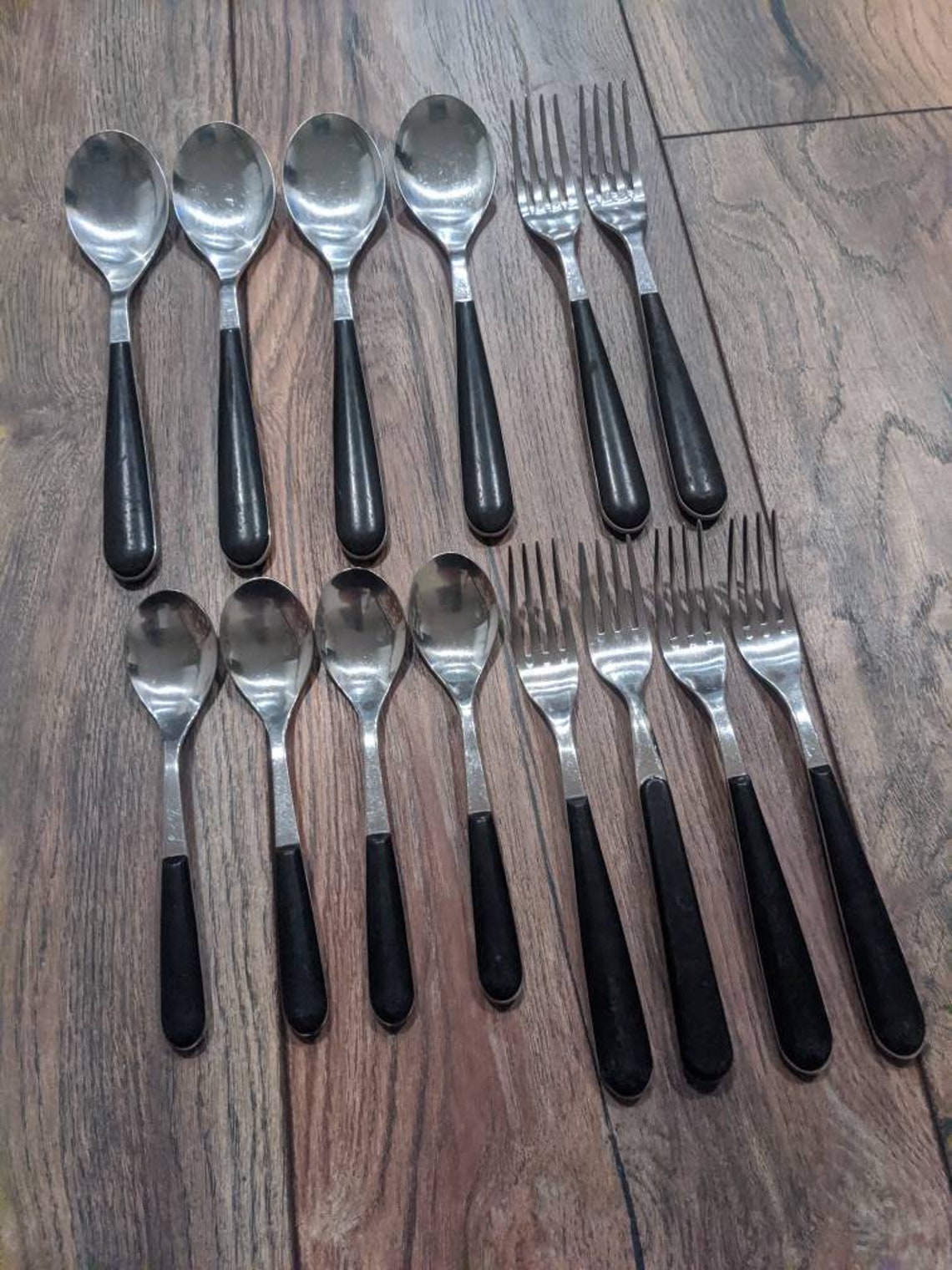 Mikasa Flatware Set Plastic and Stainless Silverware Set Etsy