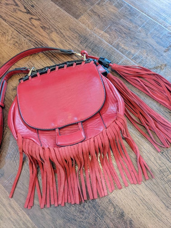 Faux Leather Fringe Purse Red Fringe Purse Bohemia