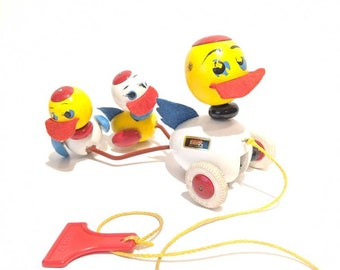 Brio Pull Ducks Wood Ducks Pull Toys Walking Toys Retro Wood Toys Wood Animals Sweden Toys Retro Birds Teak Toys Danish Decor Danske