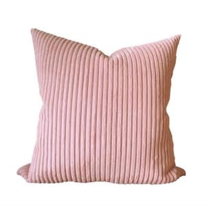 Pink  Pillow Covers Large Corduroy Fur Designer Pillow Cover in Blush