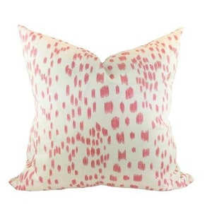 Brunschwig Fils Les Touches Designer Pillow Cover in Colorway Petal Pink Cheetah Sofa Pillow Modern Bed Sham Pillow Cover