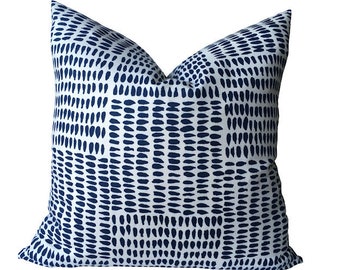 Albert Designer LUMBAR Pillow Cover, Geometric Decorative Pillow Cover, Blue Dotted Pillows