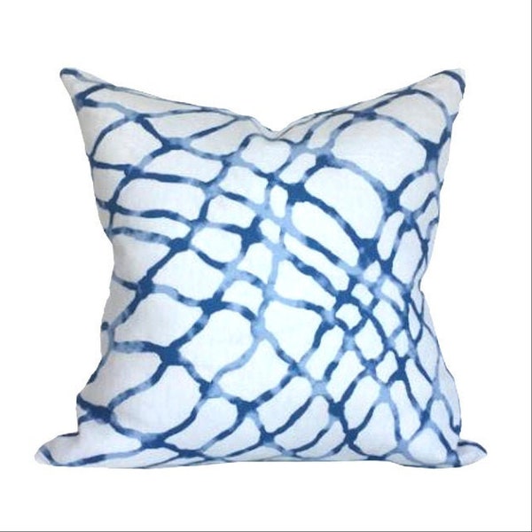 Kravet Waterpolo River Designer Pillow Cover Coastal Sofa Pillow Cover Tropical Pillow Blue Family Room Pillow Double Sided