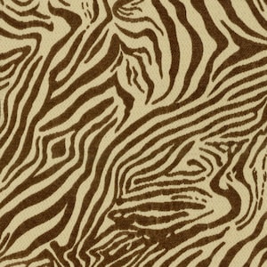 Zebra LUMBAR Pillow Cover Brown and Ivory with Woven Zebra Pattern - Single Sided - 11 x 22 Inches