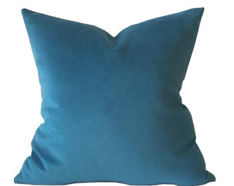 Pillows Teal Velvet LUMBAR Pillow Cover Blue Velvet Designer Pillow Cover Old Pillows Throw Sofa Pillows