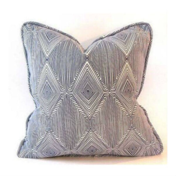 Linea Paramount Caspian Decorative Pillow Cover, Nate Berkus Sofa Pillow Cover Geometric Diamond Print with Piping