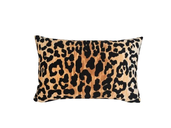 Lumbar Pillow Cover Velvet Leopard Print Two Sided 11 X 17 Etsy
