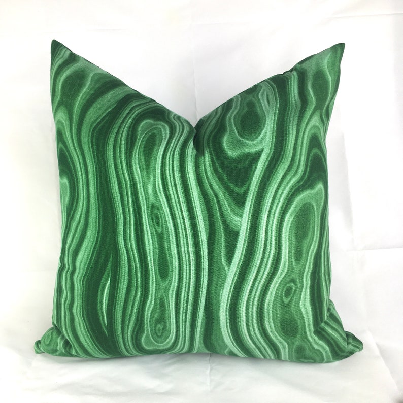Robert Allen Malakos Malachite Designer Pillow Cover Emerald Etsy