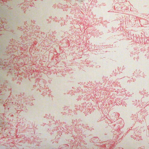 Toile Pillow Cover Central Park Toile Pink and Cream Etsy