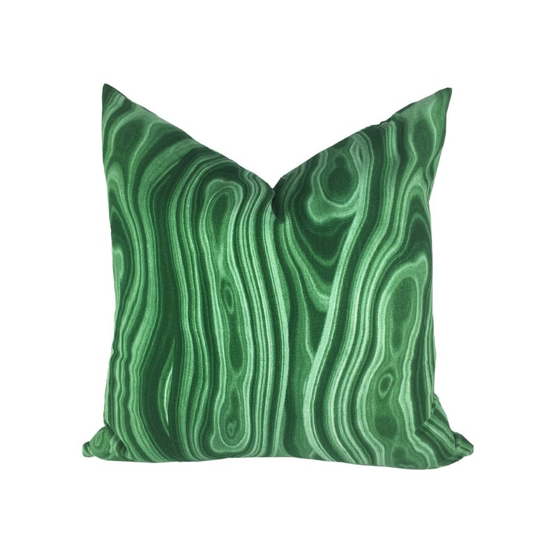 Robert Allen Malakos Malachite Designer Pillow Cover Emerald Etsy