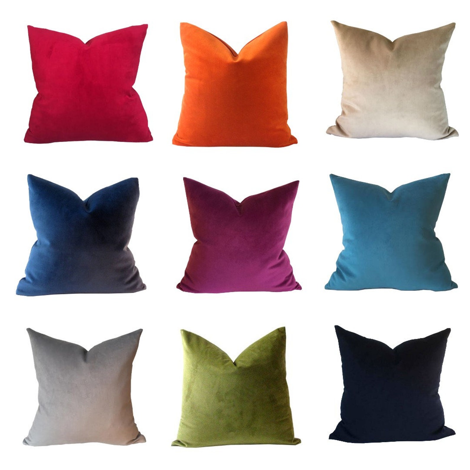 Teal Velvet Pillow Blue Velvet Designer Pillow Cover Etsy