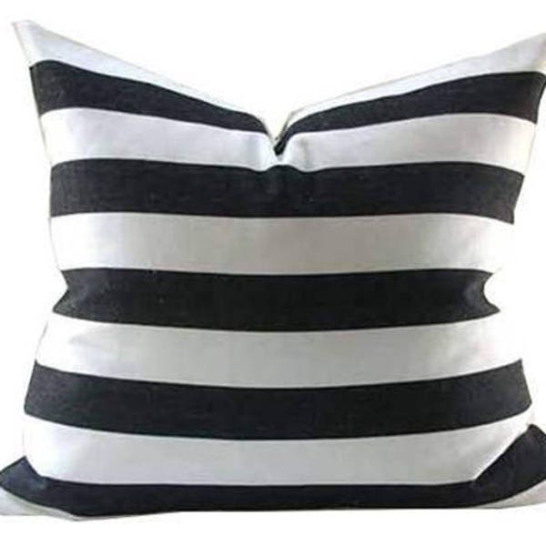 Black Stripe Pillow Etsy