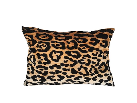 Lumbar Pillow Cover Velvet Leopard Print Two Sided 13 X 19 Etsy