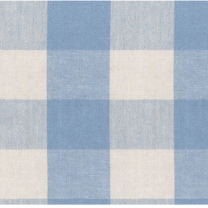 May include: A blue and white checkered fabric with a subtle texture.