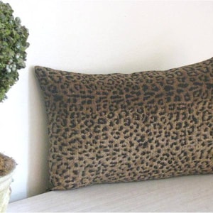 Leopard Print Designer Lumbar Pillow Cover Animal Print Sofa Pillow Cheetah Bed Pillow Brown Lumbar Support Pillow Cover