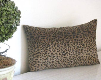 Animal Print Designer Lumbar Pillow Cover Leopard Print Sofa Pillow Cheetah Bed Pillow Brown Lumbar Support Pillow Cover