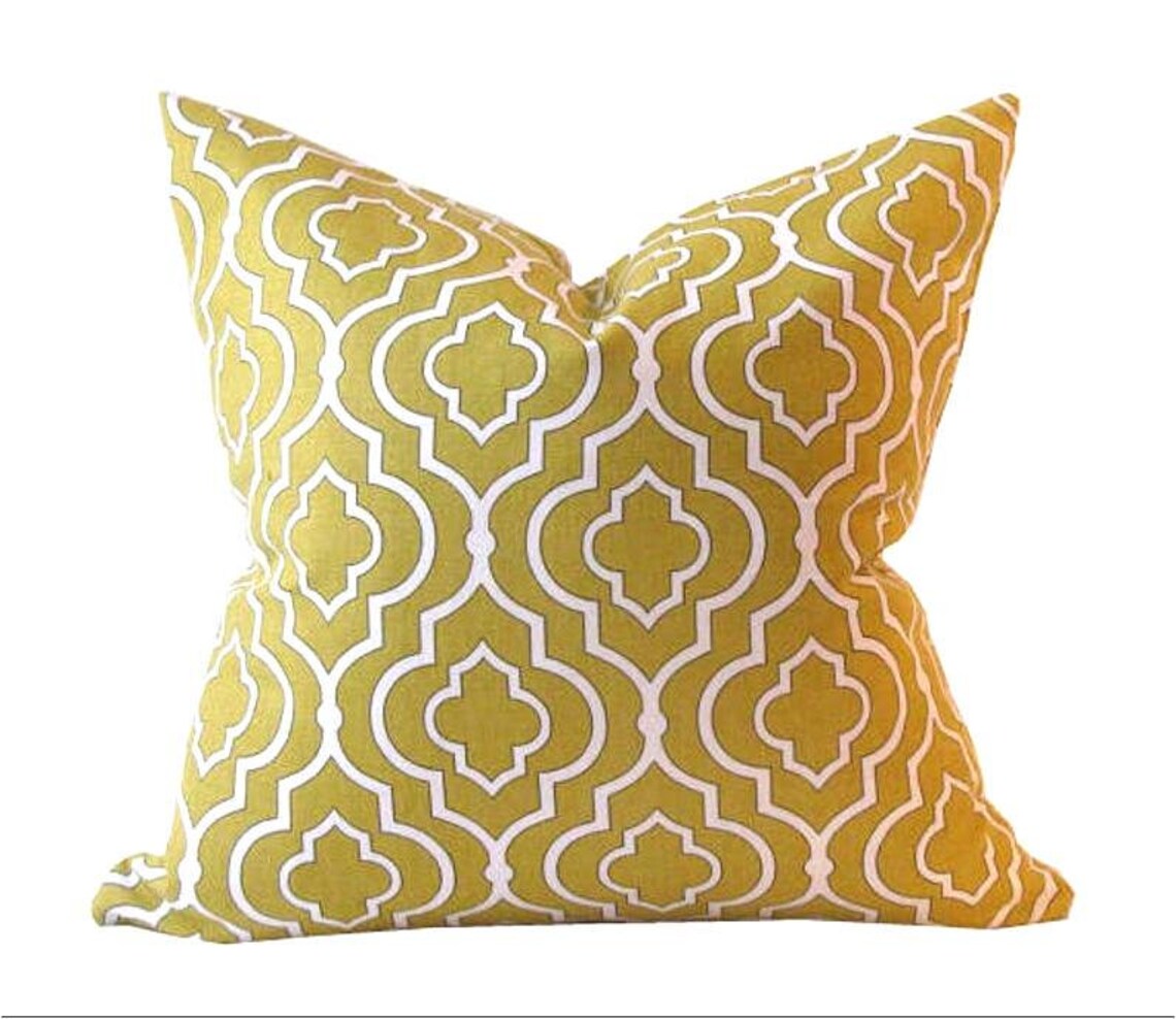 Yellow Pillow Cover Geometric Design Moroccan Pillow Cover Etsy