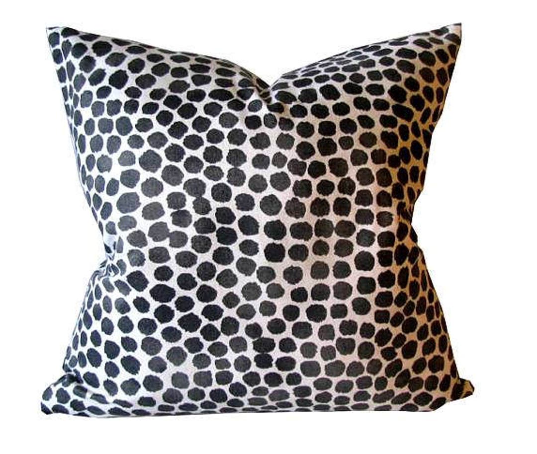 Polka Dot Pillow Cover Dark Spots on Tan Black Novelty Accent Pillow