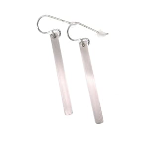 1.5&quot; Pure Titanium Slim Rectangle Earrings