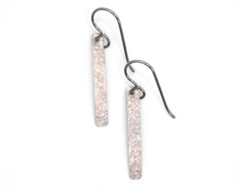 Skinny Rectangle Krystal Titanium© Dangle Earrings
