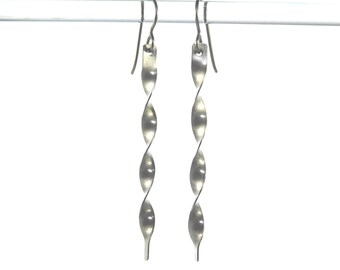 Pure Titanium Twisted Earrings