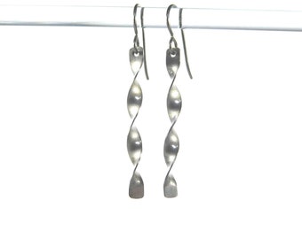 Pure Titanium Twisted Earrings