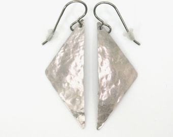 Hammered Geometric Pure Titanium Earrings